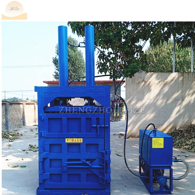 Hydraulic cloth bale press car Pet Bottle baler machine used clothing waste paper baling machine