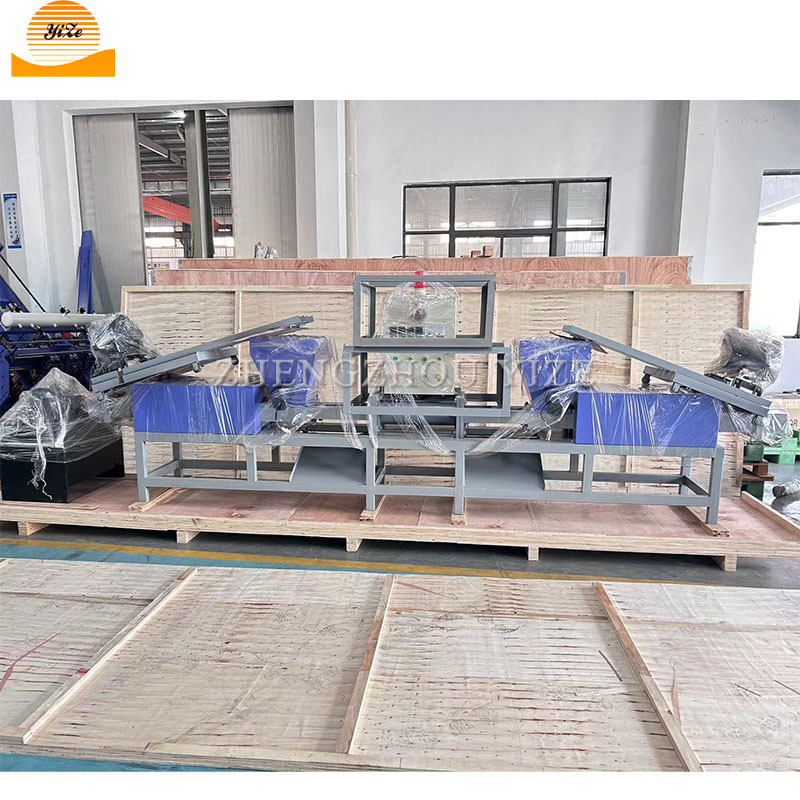 Automatic log hot press compressed sawdust wood pallet block machine four heads wood pallet making cutting foot pier machine