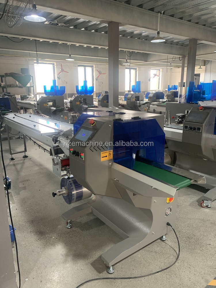 Fully automatic horizontal wrapping flow pack packing machine bread chocolate candy lolly popsicle pillow type packaging machine