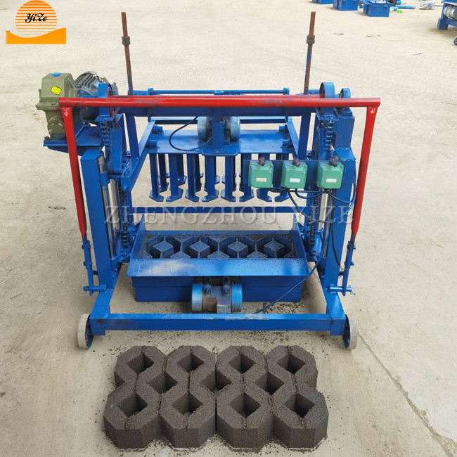 Automatic self-lifting cement paver brick making machinery solid sand concrete block making machine mobile  hollow brick maker