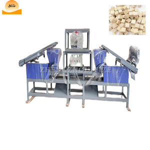 Automatic log hot press compressed sawdust wood pallet block machine four heads wood pallet making cutting foot pier machine