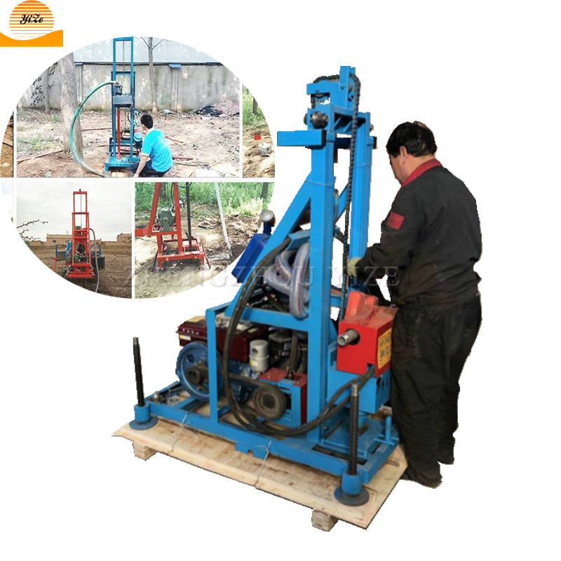 Small portable 100m 200meters electric borehole drilling machine deep hydraulic bore rock water well rig for sale in dubai