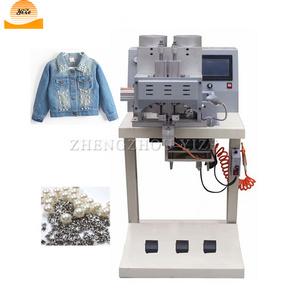 Automatic garment pearl setting machine Duct beading fixing stringing machine price for fabrics