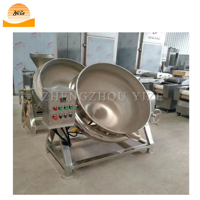 Industrial cooking vat for sauce electric kettle pot steam cooking pot with mixer for food jacketed pot