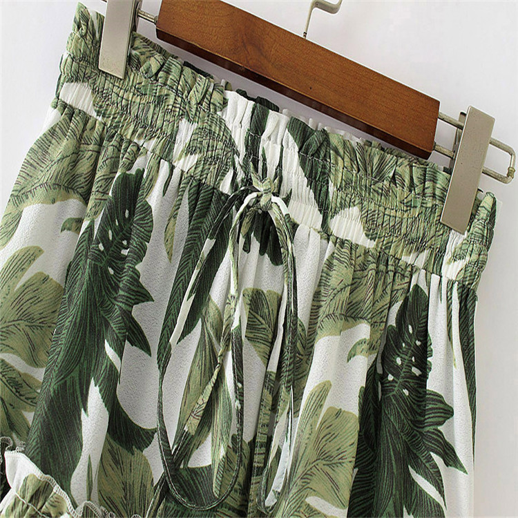 2022 New Arrival Women's Summer Cute High Waist Ruffle Swing Beach Floral Prints Mini Skirt Women S TO 3XL