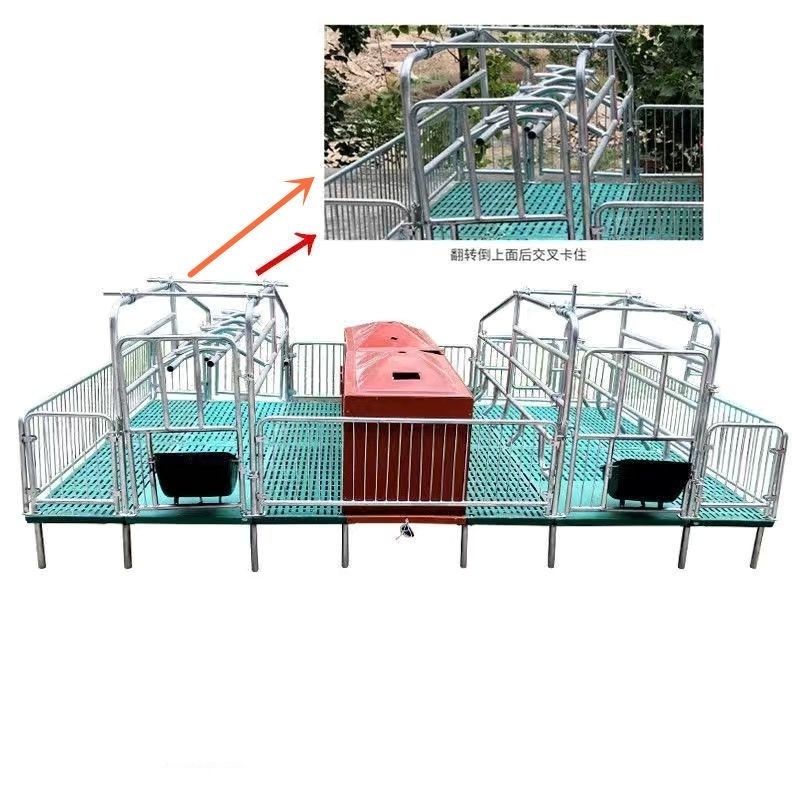 2022 Hot Sale Breeding Stalls Of Galvanized Pig Cage Swine Farm Equipment  Sow Farrowing Crate