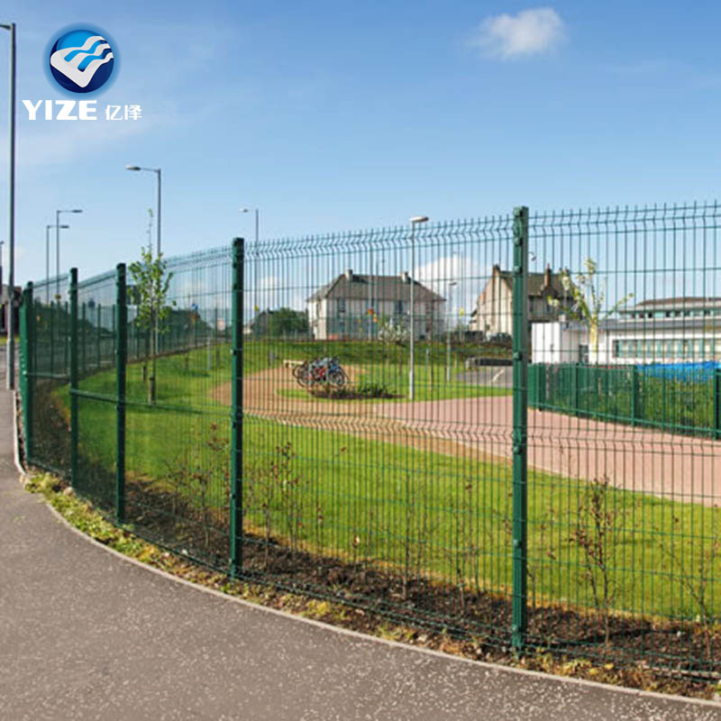 Curved Fencing Nylofor 3D Panels Coated Border Green Garden Wire Mesh Fence With V Folds