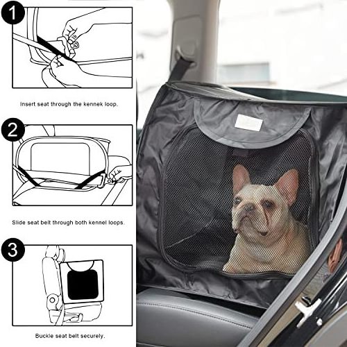 PETLIKE Pop Up Dog Kennels Large Dog Bed, Portable Car Seat Dog Kennel Waterproof for Indoor Outdoor Travel