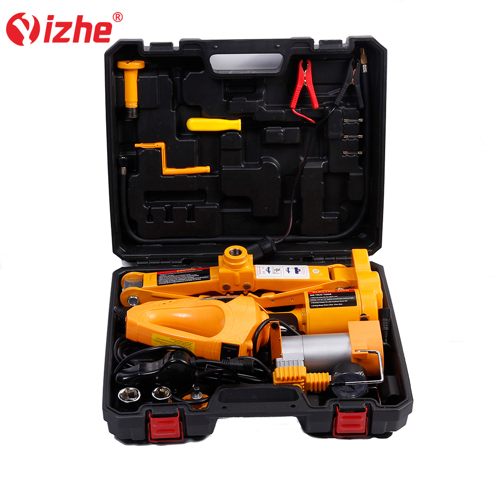 3 in 1 Electric Jack with Air pump and Eclctric Impact Wrench Car Jack Lift 12v Electric Jack 3 Tons