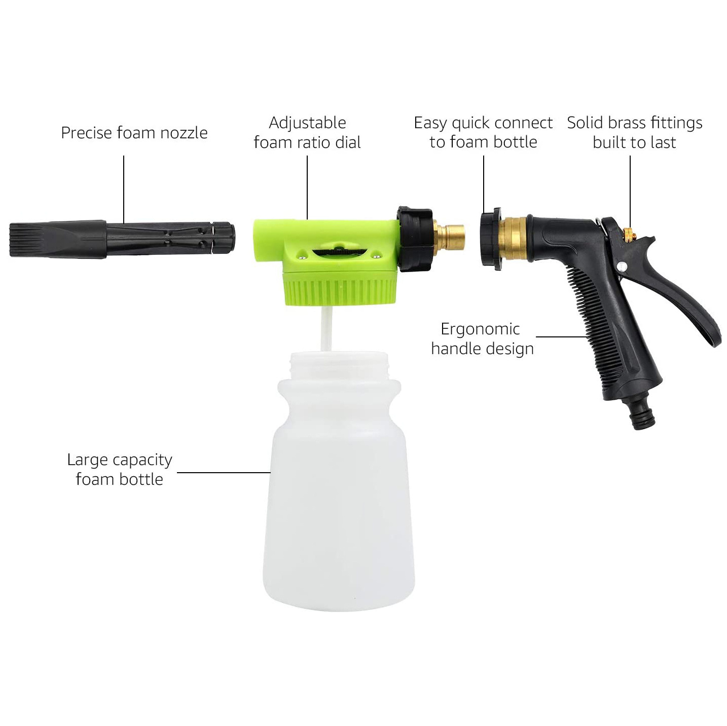 Low Pressure 1 Liter Adjustable Car Washer Water Snow Foam Gun Foam Sprayer