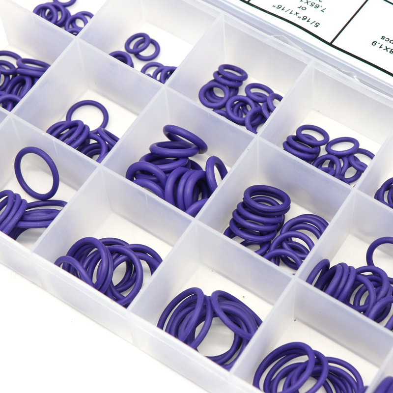 265pcs Air Conditioning Compressor O Ring Seals Tool R12/134a Car A/C System Purple Round Car Air Conditioner Accessories