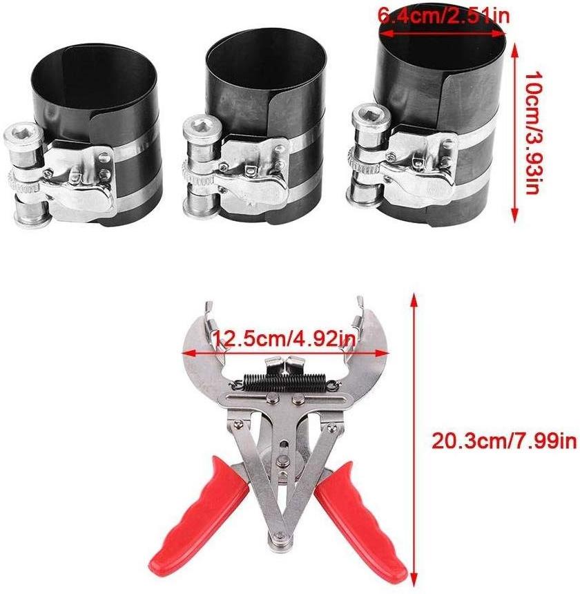 Piston Ring Compressor Tool, Professional Piston Clamp Tool Set Piston Ring Compressor