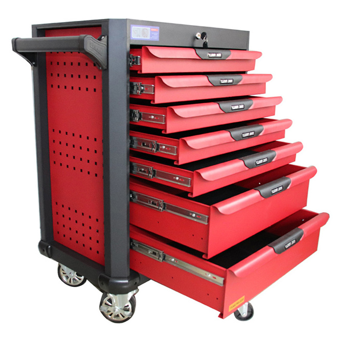 YIZHE 7 Drawer Home Mechanic Tool Box Chest Cabinet Trolley Roller Toolbox Storage