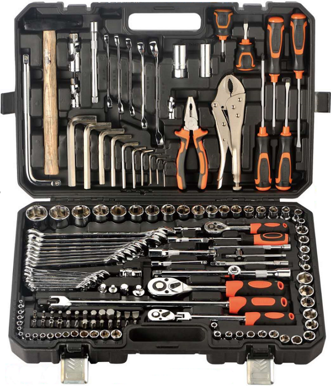 Heavy Duty 150pcs Hand Tool Kit 1/4\