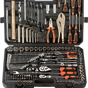 Heavy Duty 150pcs Hand Tool Kit 1/4\" 1/2\" Socket Wrench Spanner Set Auto Repair Tool Box