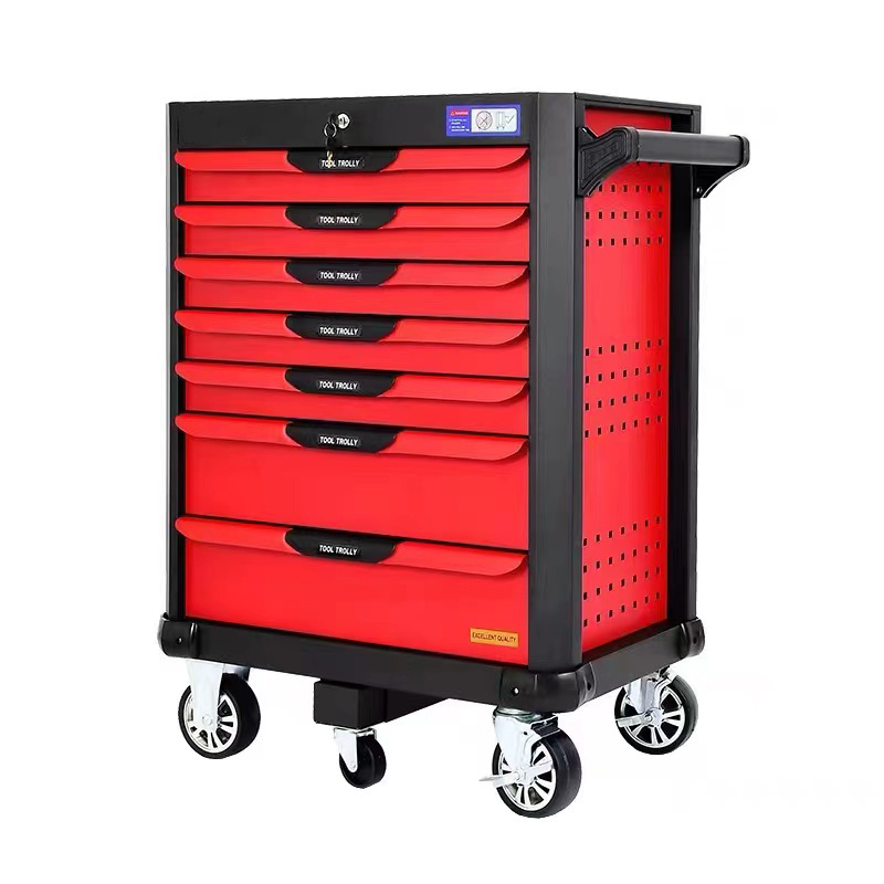 YIZHE 7 Drawer Home Mechanic Tool Box Chest Cabinet Trolley Roller Toolbox Storage