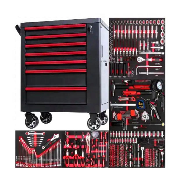 Rolling chest with 7 drawer professional multifunctional garage tool cabinet stainless  tool cabinet