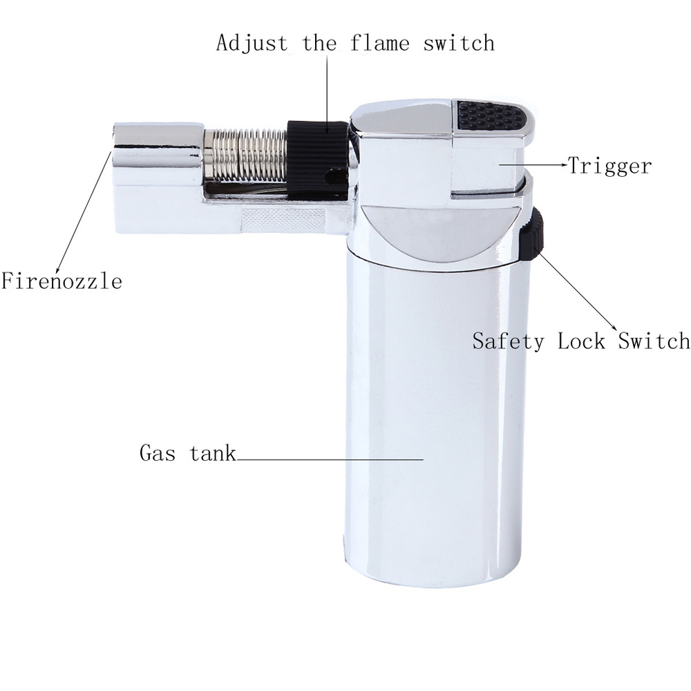 Smoking accessories cigar windproof refillable butane gas jet torch lighters