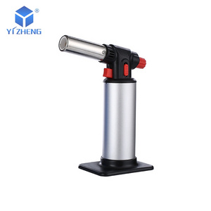 Custom Logo Factory Supplier Quality Jet Flame Lighter Refillable Welding Butane Gas Kitchen Culinary Creme Brulee Torch