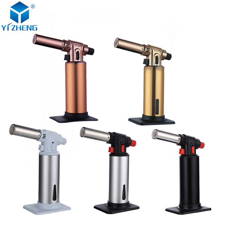 High Temperature Adjustable Windproof Kitchen Metal Culinary Butane Gas Blow Torch Lighter