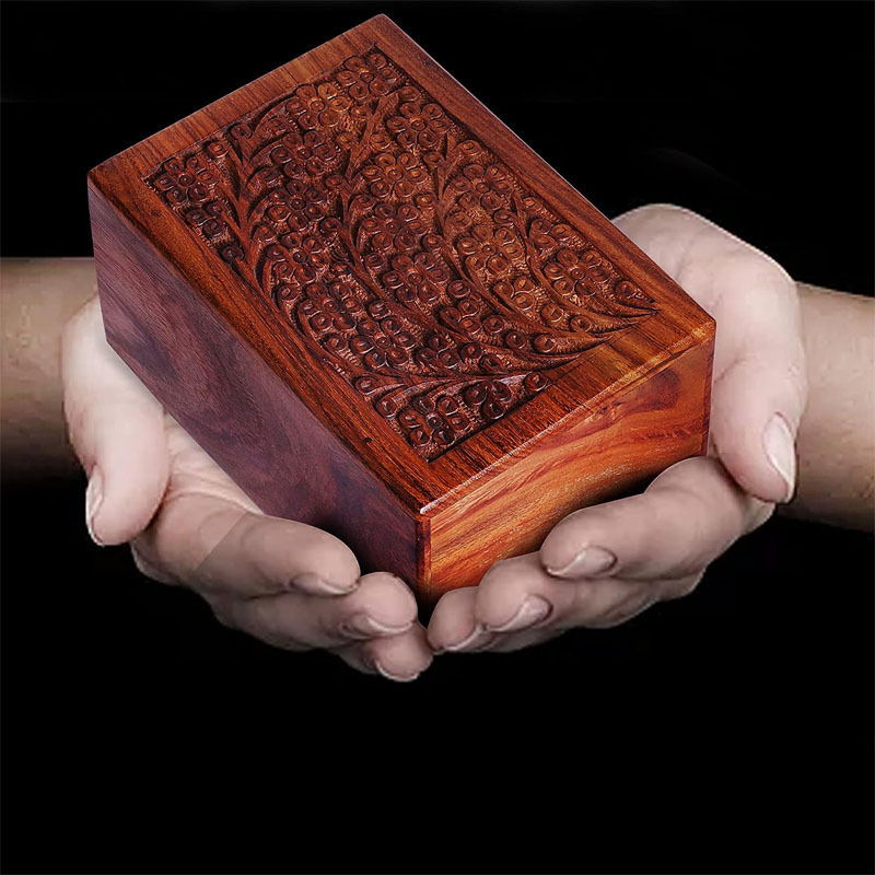 Cremation Funeral Urns Box, Pet Memorial Urns,   Adult Urn Keepsake Wooden Urn Box for Human Ashes