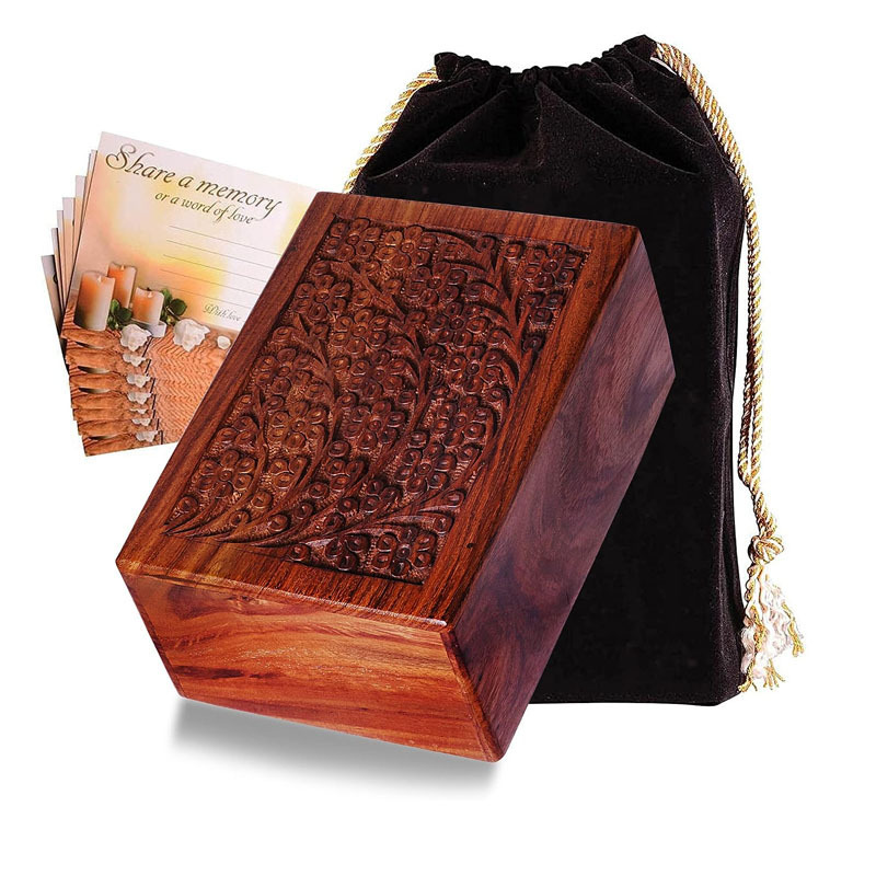 Cremation Funeral Urns Box, Pet Memorial Urns,   Adult Urn Keepsake Wooden Urn Box for Human Ashes