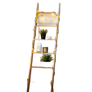 Blanket Ladder for The Living Room - 5.6 Ft. Blanket Holder for Decor, Wooden Blanket Rack for Your Bathroom - Bamboo Sturdy Dec