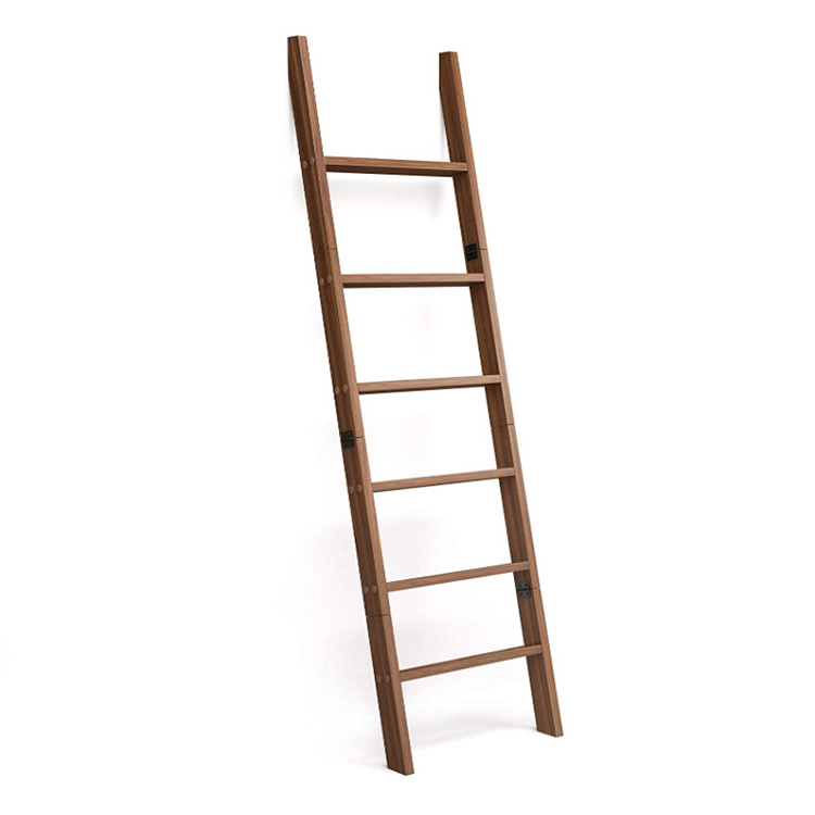 6-Foot Wall Leaning Blanket Ladder folding bamboo step ladder towel rack