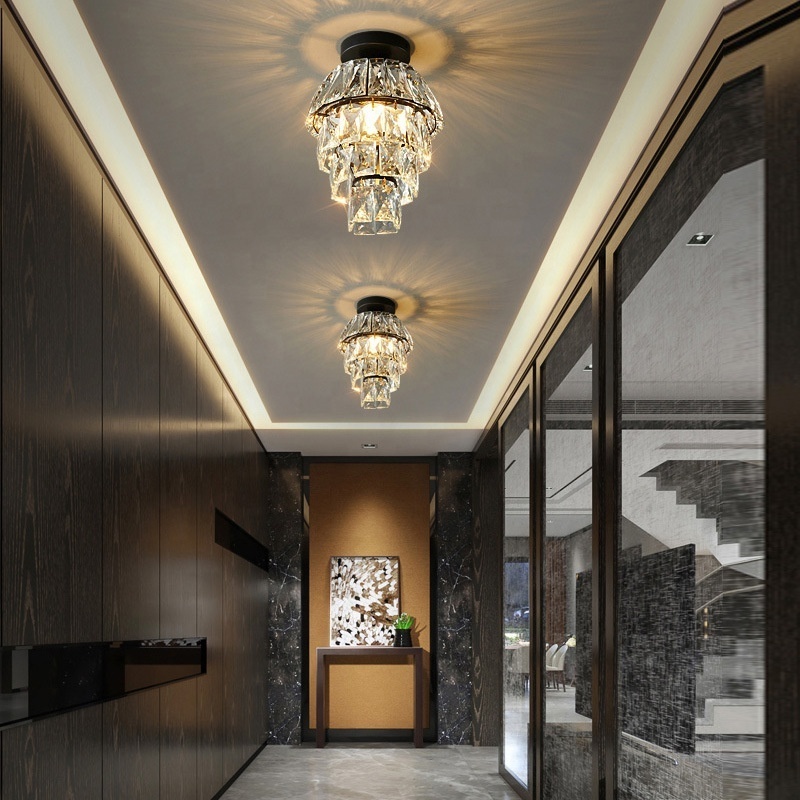 European Light Luxury American Small Crystal Ceiling Light Gold Bedroom IRON Aisle Corridor Entryway Post Modern 80 10 - 30 100