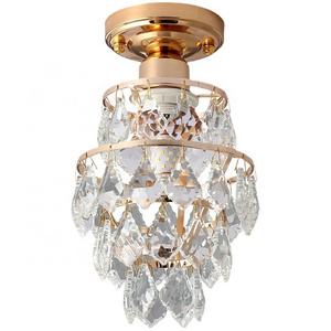 European Light Luxury American Small Crystal Ceiling Light Gold Bedroom IRON Aisle Corridor Entryway Post Modern 80 10 - 30 100