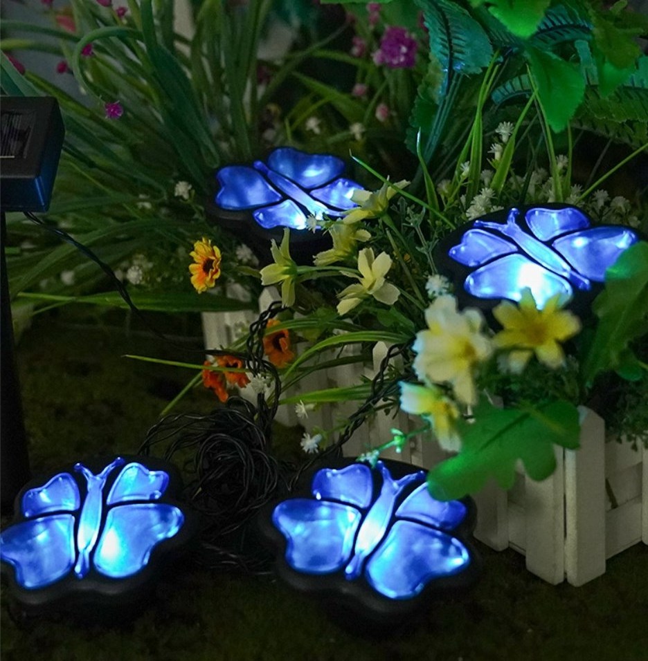 YIZHI Insect Butterfly LED Ladybug String Lights Automatic Charging Solar Lights Outdoor Garden LED Landscape Solar Lawn Lamp