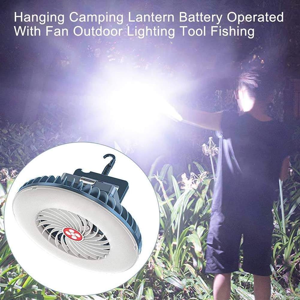 YIZHI Portable Led USB Rechargeable Solar Camping Lamp Outdoor Camping Tent LED Ceiling Fan Light with Hook