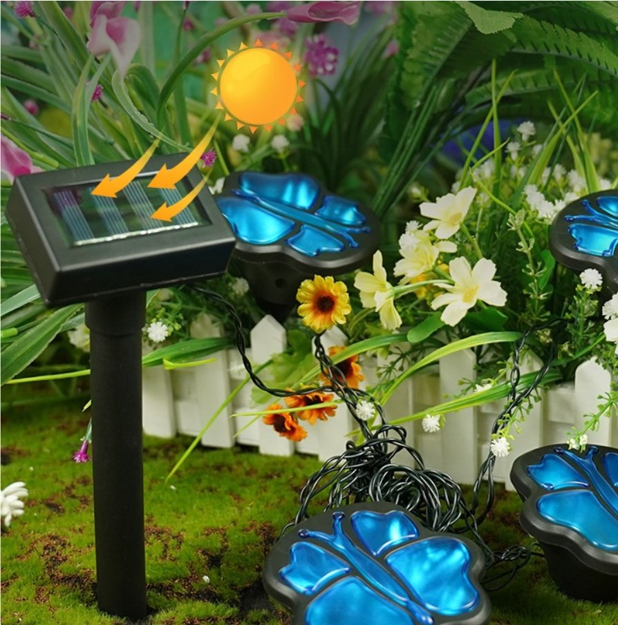 YIZHI Insect Butterfly LED Ladybug String Lights Automatic Charging Solar Lights Outdoor Garden LED Landscape Solar Lawn Lamp