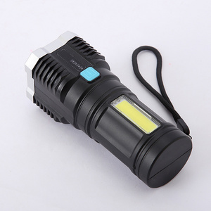 YIZHI Cob Glare Rechargeable Flashlight Outdoor Led Portable Camping Fishing Light Mini Handheld Torch 4 LED Flashlight