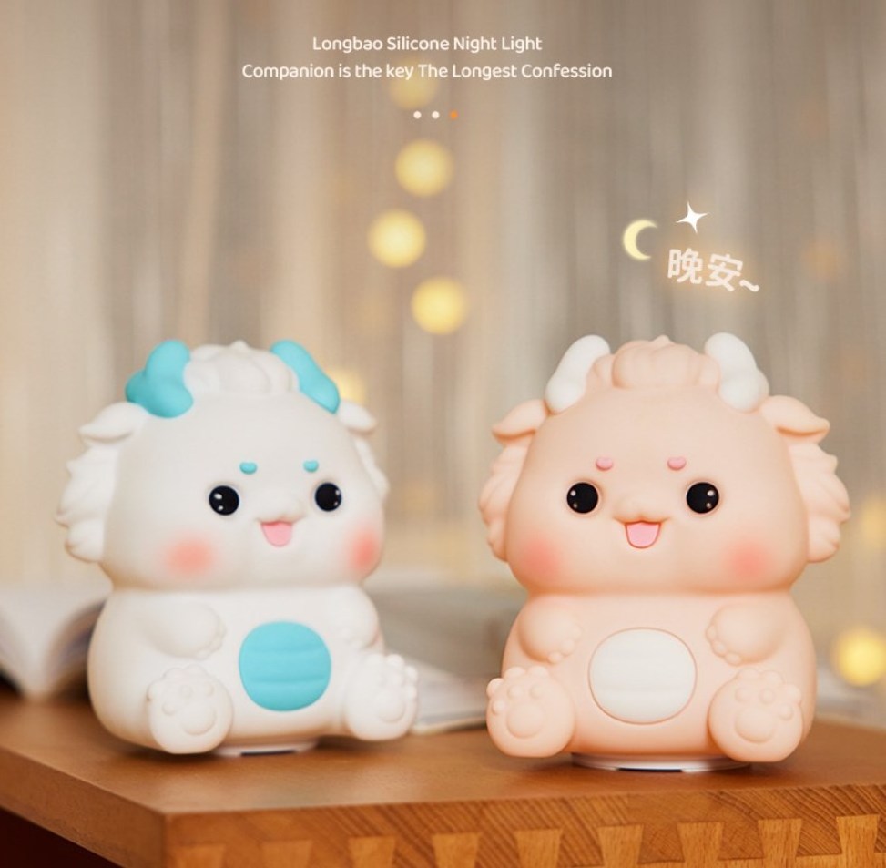 YIZHI High Quality Cute Dragon Shape Desk Table LED Silicone Night Light Animal Baby Sleeping Lamp Birthday Gift Room Decoration