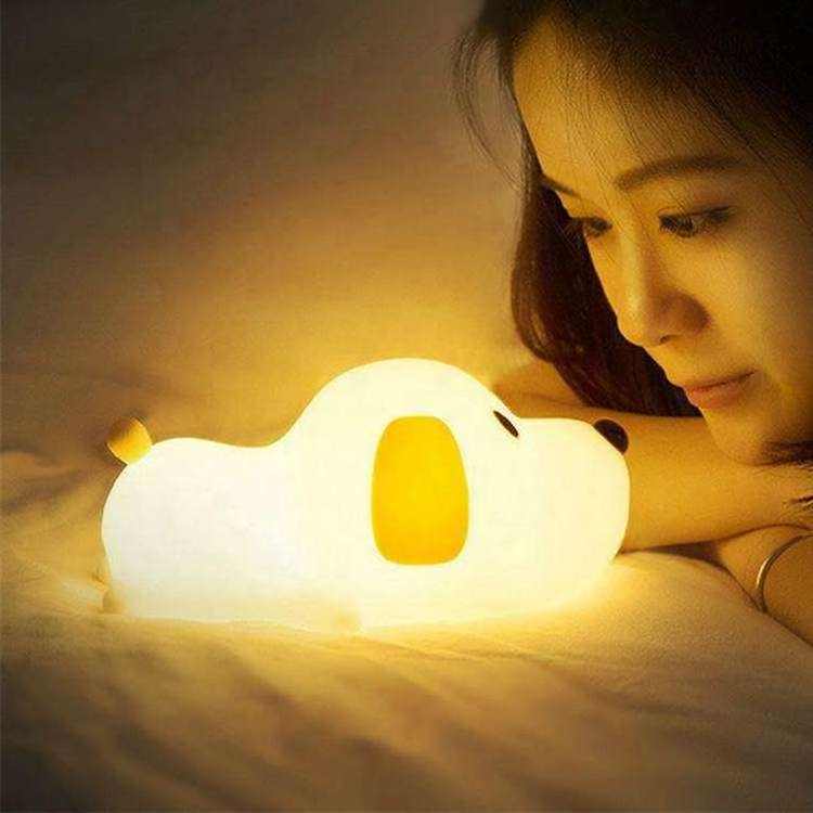 YIZHI Cute Dog Night Light Soft Silicone LED Lamp Baby Nursery Night Light with Tap Control Animal Puppy Lamp for Kids Bedroom