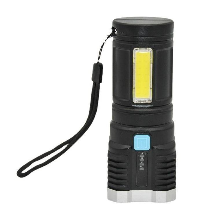 YIZHI Cob Glare Rechargeable Flashlight Outdoor Led Portable Camping Fishing Light Mini Handheld Torch 4 LED Flashlight