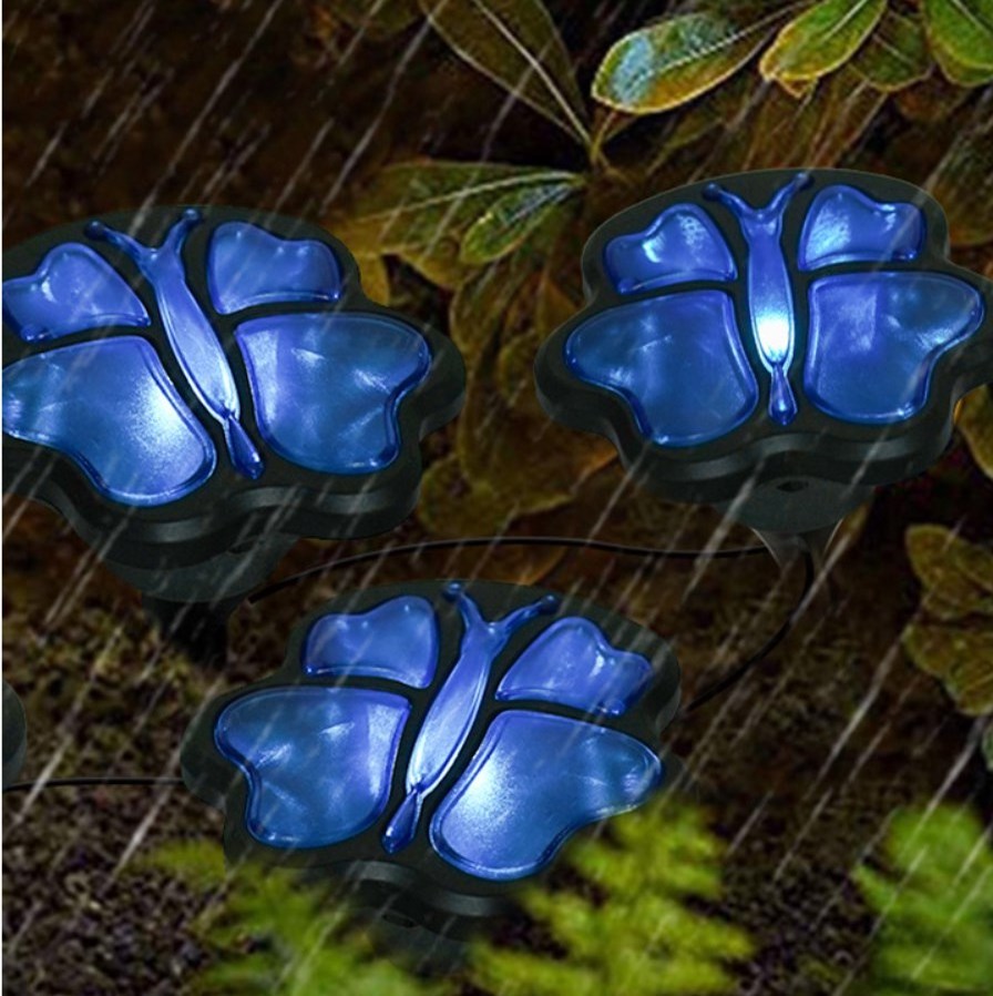 YIZHI Insect Butterfly LED Ladybug String Lights Automatic Charging Solar Lights Outdoor Garden LED Landscape Solar Lawn Lamp