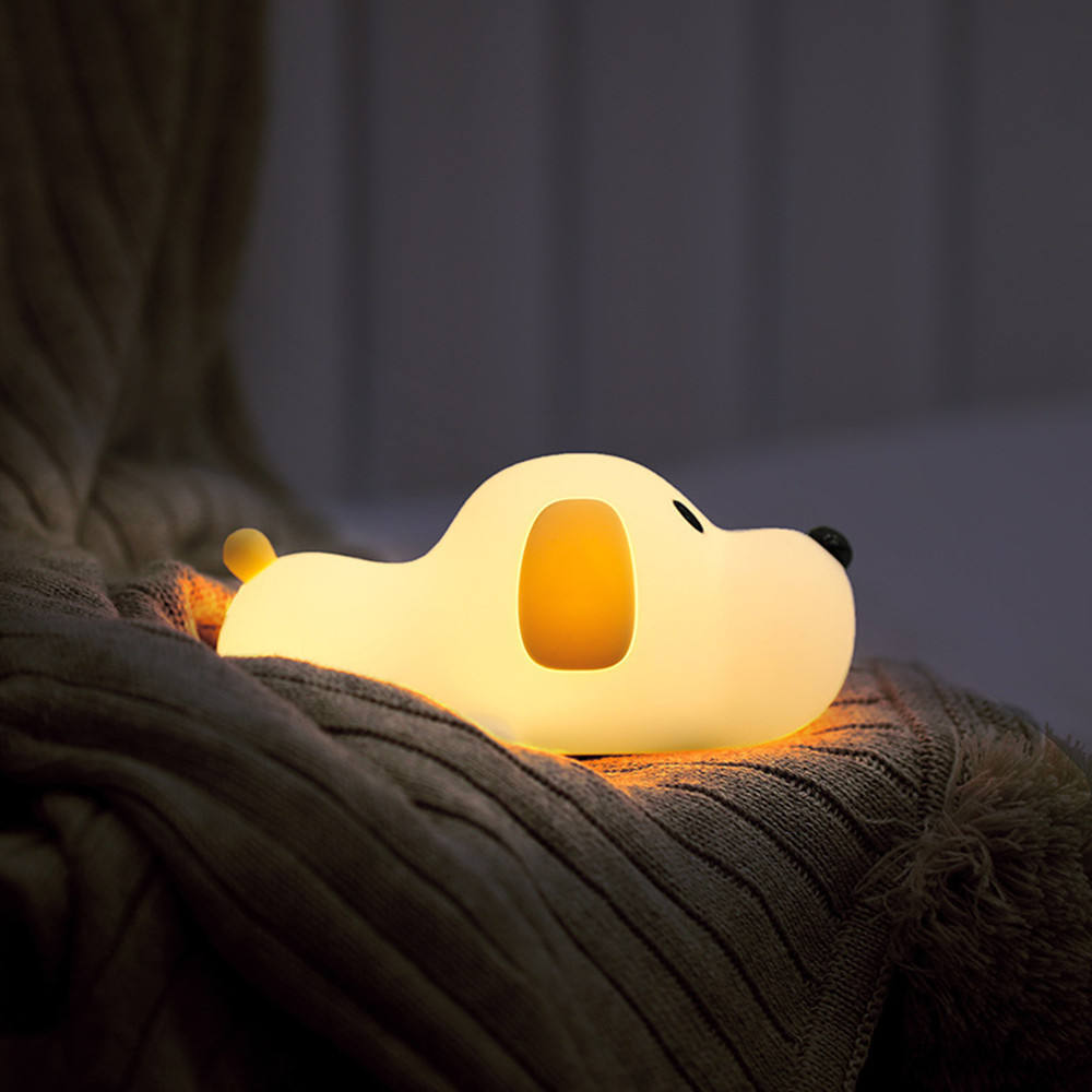 YIZHI Cute Dog Night Light Soft Silicone LED Lamp Baby Nursery Night Light with Tap Control Animal Puppy Lamp for Kids Bedroom