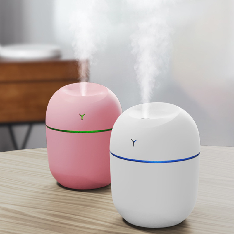 YIZHI Ultrasonic 220ml Mini Humidifier Aroma Oil Diffuser USB Cool Mist Humidifier with Colorful Night Light for Home Office Car