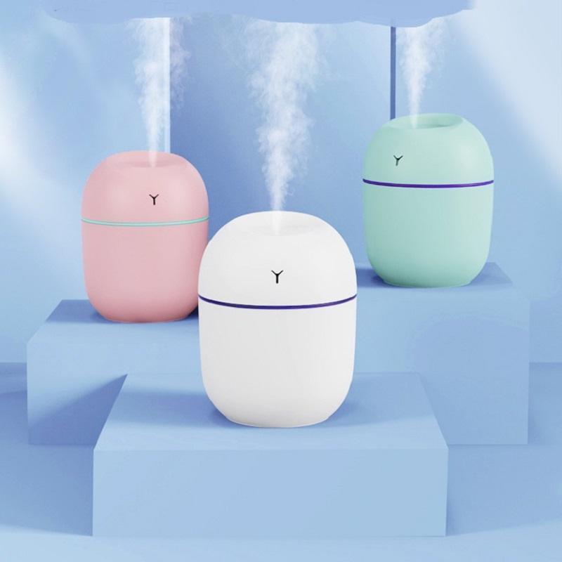 YIZHI Ultrasonic 220ml Mini Humidifier Aroma Oil Diffuser USB Cool Mist Humidifier with Colorful Night Light for Home Office Car