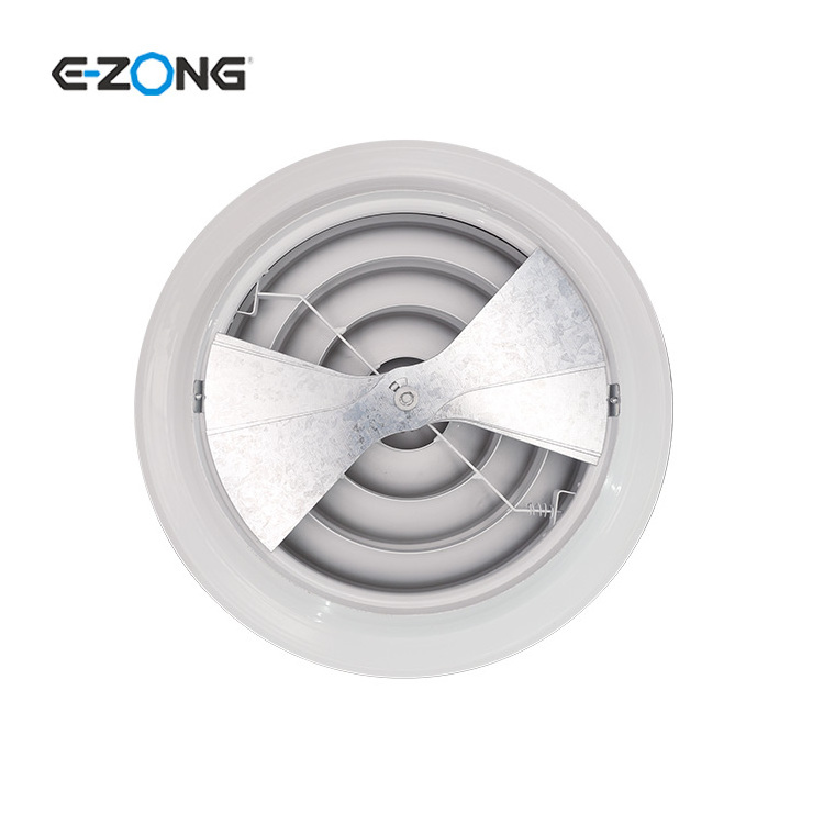 Hvac air diffuser ventilation aluminum with damper, stainless steel round ceiling diffuser