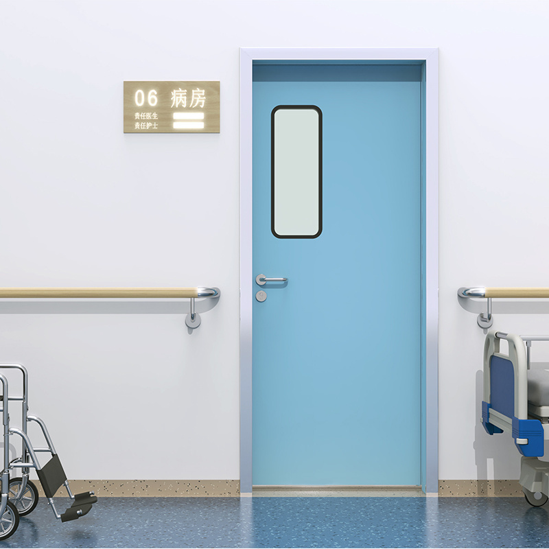 Hinged door system for operating theaters clean room, clinics and hospitals, laboratories, pharmacies