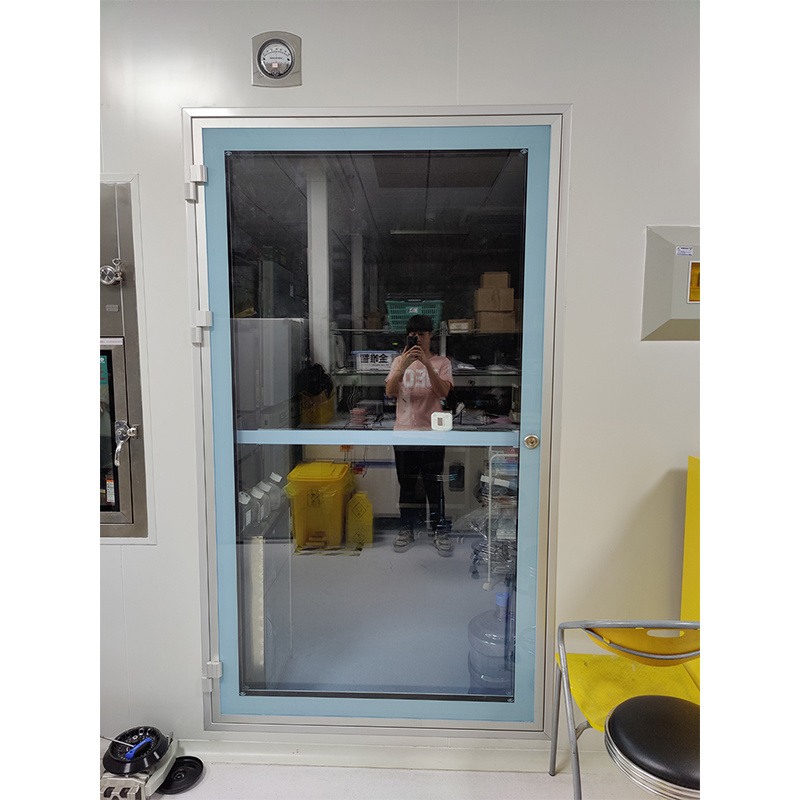 Tempered glass exit door with emergency pushing handle lock corridor safety escape exit glass door