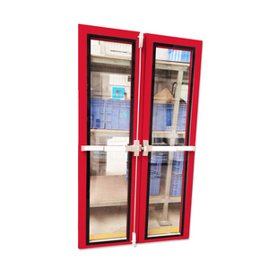 Tempered glass exit door with emergency pushing handle lock corridor safety escape exit glass door