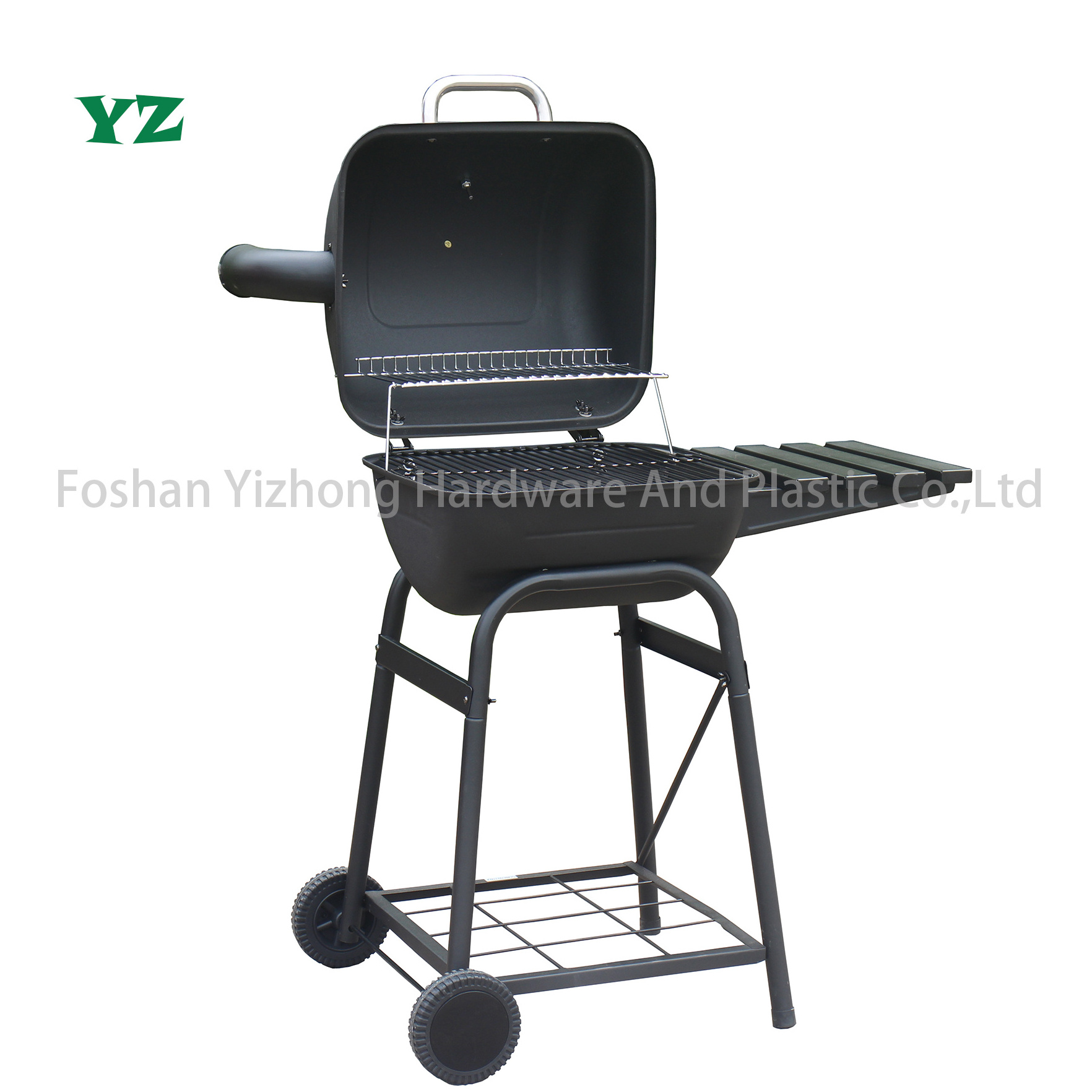 YZ Chimney Somker Barrel BBQ Charcoal Grills with Side Table