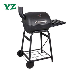 YZ Chimney Somker Barrel BBQ Charcoal Grills with Side Table