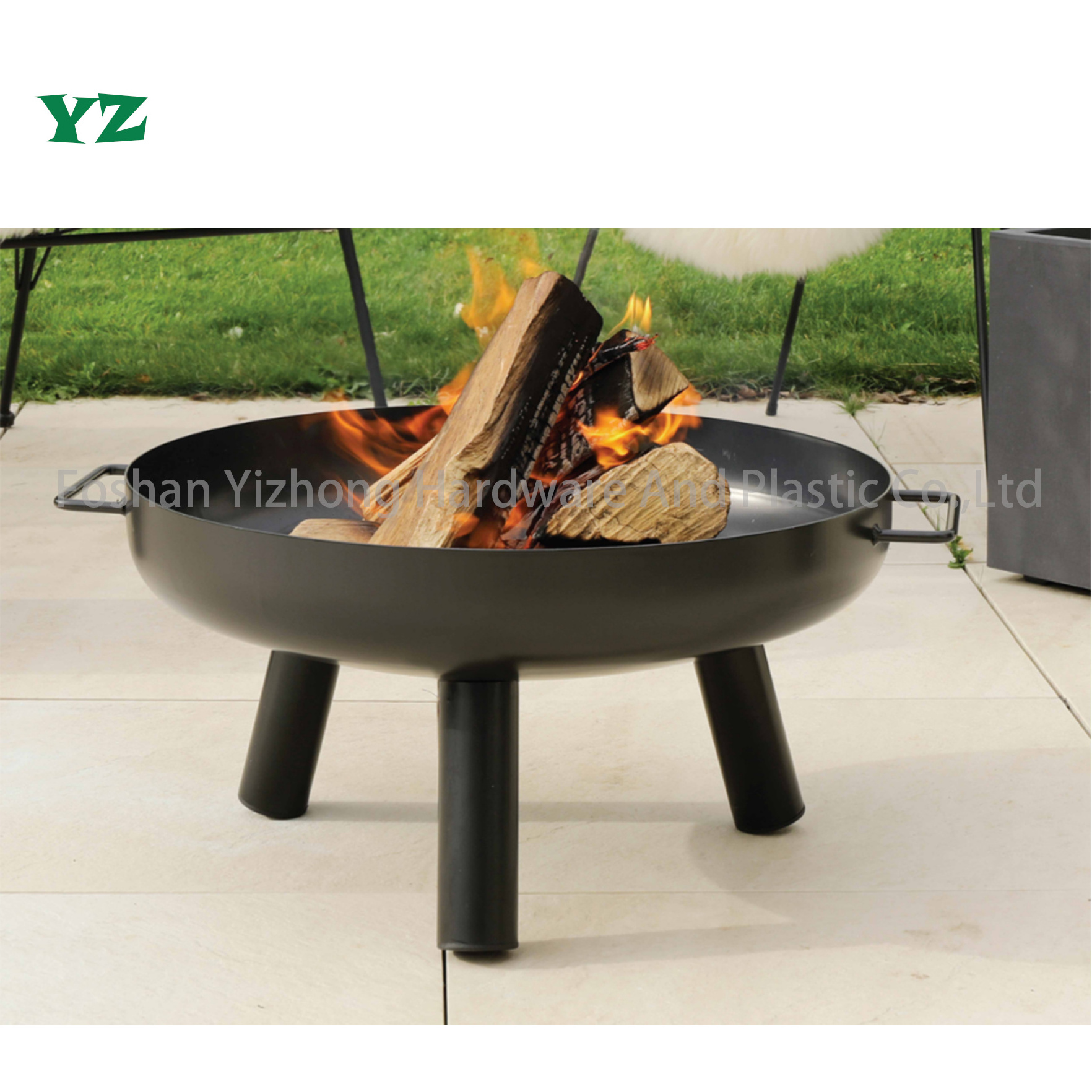 YZ 24 Inch Garden Wood Burning Round Fire Pit