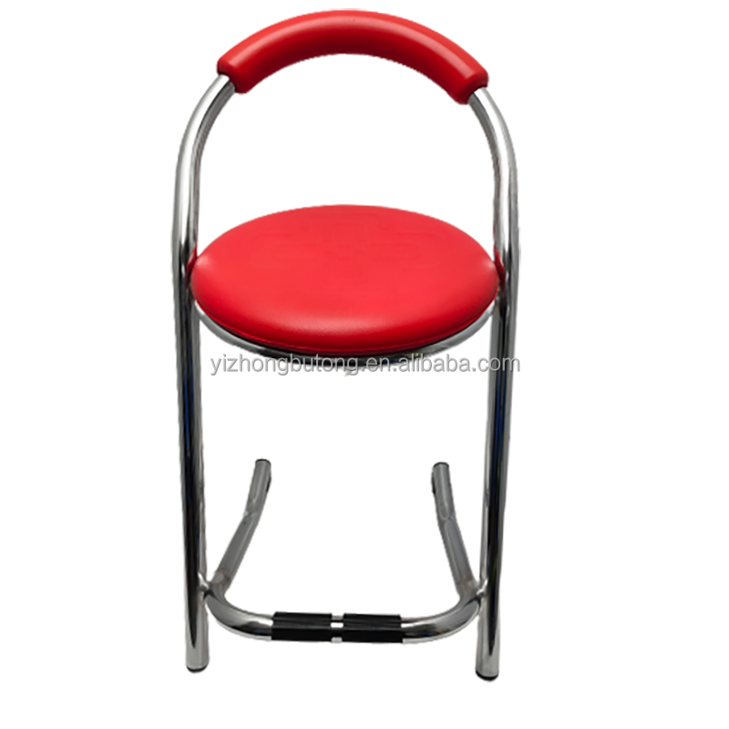 Wholesale modern stainless steel leather game hall chairs counter chairs