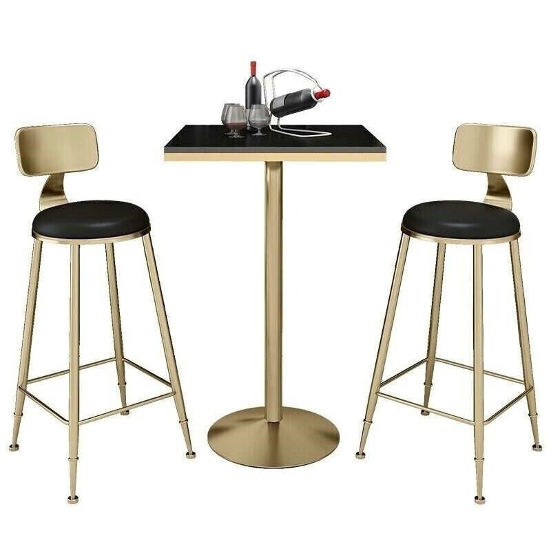 Wholesale 2021 New High Quality Cafe Commercial Furniture Fashion Metal Leisure Bar Chair Set Industrial Style High Bar Chair